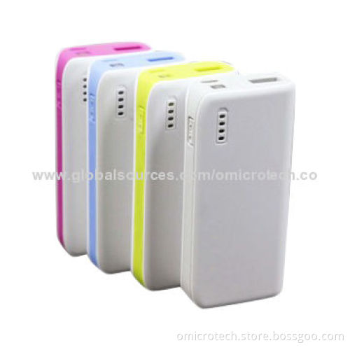 5,600mAh Power Banks with Plastic Case, 5V/1.0A Input